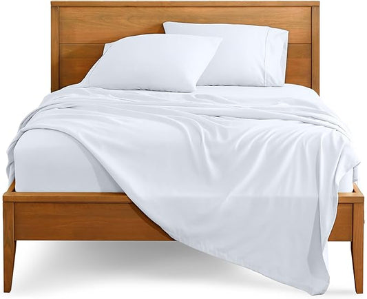 Bare Home Short Queen Sheet Set - 1800 Ultra-Soft Microfiber - Double Brushed - Deep Pockets - Easy Fit - 4 Piece Set - Bed Sheets (Short Queen, White)