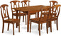 East West Furniture PSNA7-SBR-W 7 Piece Kitchen Table Set Consist of a Rectangle Dining Table with Butterfly Leaf and 6 Dining Chairs, 32x60 Inch, Saddle Brown