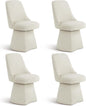Swivel Dining Chair Mid Century Modern DeskChair High Back Upholstered Linen Fabric SideChair for Kitchen Diningroom Bedroom,Linen,4 Box