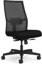 HON Ignition 2.0 Armless Ergonomic Office Chair, Adjustable Tilt, Swivel Wheels, Comfy for Long Hours, Home Office Desk Chairs, Black