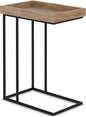 SIMPLIHOME Gallagher SOLID MANGO WOOD and Metal 12 inch Wide Rectangle Industrial C Side Table in Natural, Fully Assembled for the Living Room and Bedroom