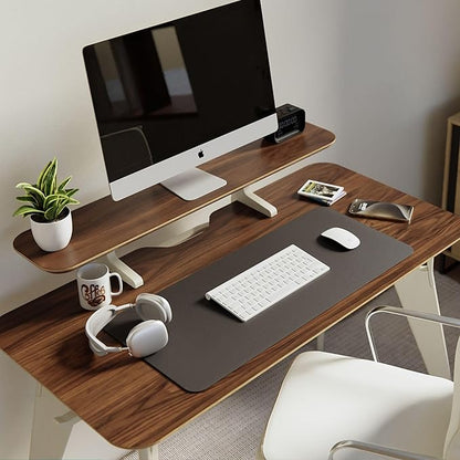 HOEK Office Desk Bundle, 47.5" x 23" - Modular Shelving, Storage Hook, Wall-Mountable Desk for Small Spaces & Work from Home Solutions - Easy Assembly Set Up & Compact Home Furniture (Birch/Black)