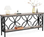 LITTLE TREE Sofa Table, 70.9 Inch Industrial Behind Couch Table with Storage Shelves, Narrow Long Console Table for Entryway, Living Room, Foyer, Hallway, Office