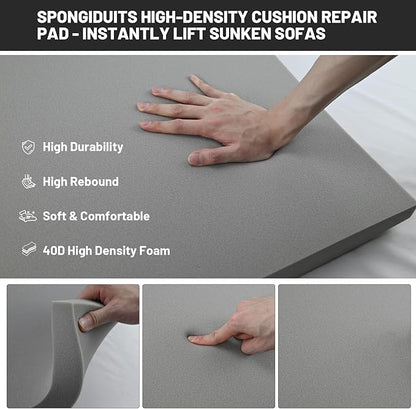 Couch Cushion Support for Sagging Seat - 20" x 20" High-Density Curved Foam Sofa Cushion Support Board, Couch Supporter for Under The Cushions, Grey Set of 2
