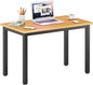 DlandHome 31.5 inches Small Computer Desk for Home Office Activity Table Writing Table for Small Spaces Study Table Student Laptop Desk Teak and Black DND-AC3BB-8040