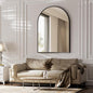 BEAUTYPEAK 30"x40" Arch Bathroom Mirror, Wall Mounted Vanity Metal Frame Mirror for Bedroom, Entryway, Living Room, Black