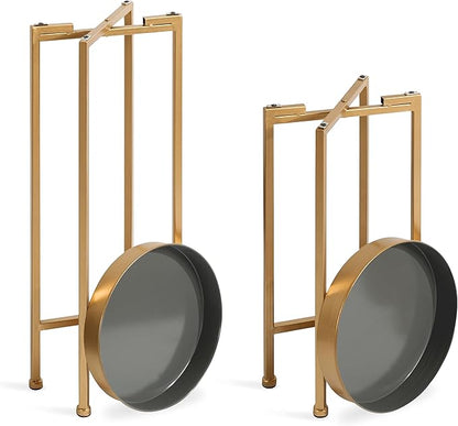 Kate and Laurel Celia Modern Side Table, Set of 2, Gray and Gold, Sophisticated End Tables for Storage and Display