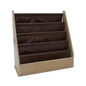 Factory Direct Partners Rustic Kid Birch Sling Book Display; Distressed Faux Leather 4-Shelf Storage for Books or Magazines; Furniture for Bedroom, Playroom, Daycare or Classroom - Walnut, 13745-323