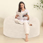 Memory Foam Bean Bag Chair for Adults/Teens, Bean Bag Sofa with Fluffy Removable Cover, for Living Room Bedroom, 4FT White