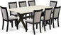 East West Furniture X627MZ606-9 9 Piece Modern Dining Table Set Includes a Rectangle Dining Room Table with X-Legs and 8 Shitake Linen Fabric Upholstered Chairs, 40x72 Inch, Multi-Color