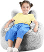Bean Bag Chair for Kids with Plush Faux Fur Cover, 2.5FT Memory Foam Filled Bean Bag for Teens & Kids, Lazy Sofa for Living Room/Bedroom/Dorm, Rabbit-Ears Design