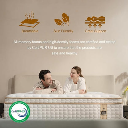 Queen Mattress,14 Inch Queen Size Mattresses in a Box,Medium Firm Queen Hybrid Mattress,with Memory Foam and Individual Pocket Spring for Motion Isolation & Silent Sleep&& Pressure Relief，80" x 60"
