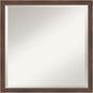 Amanti Art Brown Bathroom Mirror for Over Sink, 22x22 Florence Medium Brown Square Vanity Mirror, Medium Casual Frame, Hangs Horizonally and Vertically, Bathroom Wall Decor, Beveled Edge from WI, USA