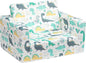 ALIMORDEN 2-in-1 Flip Out Cuddly Sherpa Toddler Couch, Convertible Sofa to Lounger, Dinosaur