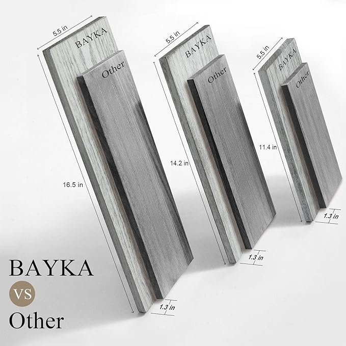 BAYKA Wall Shelves for Bedroom Decor, Floating Wall Shelves for Living Room Kitchen Storage, Wall Mounted Rustic Wood Floating Shelves for Kids Books,Corner Shelves for Bathroom(White，Set of 3)