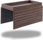 DETOR Couch Arm Tray, TV Tray with Capacious 12.4" x 5.4" Storage Box, Bamboo Grain Stained Brown Color, Enhanced Nonslip Felt Bottom, Sturdy Bamboo Slats Material | for Armrests 6" and Wider