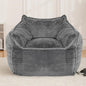 Giant Bean Bag Chair for Adults, Large Bean Bag Chair with Armrest, Living Room Fluffy Beanbag Couch with Filler Included, Comfy Washable Lazy Sofa Chair for Bedroom, Gray