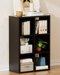 GTPLAYER 6-Cube Storage Organizer, Fits 11" Bins, Vertical or Horizontal Use, Opening Bookshelf, Partial Back Panels, Stackable Design Bookcase, for Closet, Bedroom, Home Office, Black