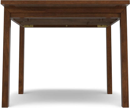 SIMPLIHOME Wilson Extendable Dining Table, Solid Wood Walnut Veneer, 60-76 x 36 inches, Transitional-Style Rectangular Expandable Kitchen Table for up to 6+ People