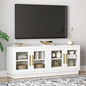 TV Stand for TVs up to 65 Inch, Entertainment Center with Storage Cabinets, Contemporary Modern TV Cabinet Media Console Table with Glass Doors for Living Room Bedroom, Montauk White