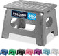 Handy Laundry - Folding Step Stool - Sturdy Enough Collapsible Stool to Support Adults and Safe Enough for Kids - Opens Easy with One Flip - Great for Kitchen, Bathroom or Bedroom (Grey - 9 Inch)