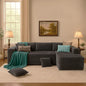COMHOMA 105”Modular Sectional Sofa with Deep Seat,Cloud Upholstered L-Shape Couch Wide Arms Corduroy Fabric High-Density Foam Chaise Lounge for Living Room No Assembly Required