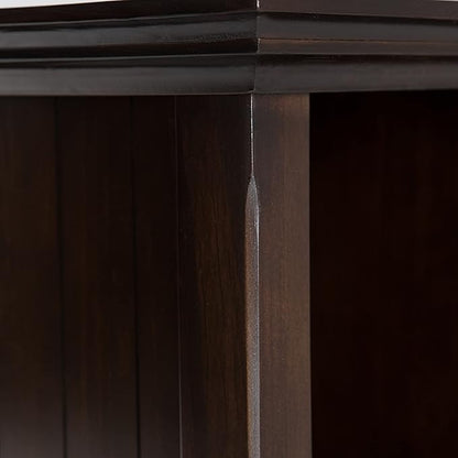 SIMPLIHOME Acadian Bookcase - 57 inch Tall 12-Cube Solid Wood Storage Display Unit in Brunette Brown, Transitional Cube Organizer for Living Room or Office with Fixed Shelves and Tapered Legs