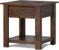 SIMPLIHOME Monroe SOLID ACACIA WOOD 22 inch Wide Square Rustic End Side Table in Distressed Charcoal Brown for the Living Room and Bedroom
