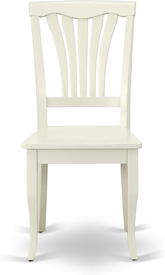 East West Furniture DOAV5-LWH-W 5 Piece Dining Set Includes a Rectangle Dining Room Table with Butterfly Leaf and 4 Wood Seat Chairs, 42x78 Inch, Linen White