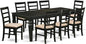 East West Furniture LGPF9-BLK-C 9 Piece Dining Set Includes a Rectangle Dining Table with Butterfly Leaf and 8 Linen Fabric Kitchen Room Chairs, 42x84 Inch, Black