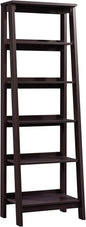Sauder Trestle 5 Bookcase/Book Shelf, L: 23.54" x W: 16.61" x H: 71.14", Jamocha Wood