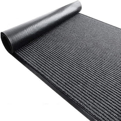 TANYOYO 3' X 10' Commercial Grade Door Floor Mat Brush Step Entrance Mat Vinyl Backed Utility Doormat Heavy Duty Floor Rugs Commercial Outdoor Carpet Indoor Entrance Mat，Grey