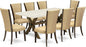 East West Furniture X727VE703-9 9 Piece Kitchen Table Set Includes a Rectangle Dining Table with X-Legs and 8 Brown Linen Fabric Parson Dining Room Chairs, 40x72 Inch, Multi-Color
