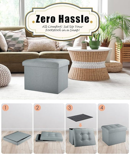 Ottoman Storage Ottoman Foot Rest Stool Foldable Bench with Storage Student Dormitory Bedroom and Entryway 17 X 13 X 13
