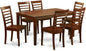 East West Furniture CAML7-MAH-W 7 Piece Dining Table Set Consist of a Rectangle Wooden Table and 6 Dining Room Chairs, 36x60 Inch, Mahogany