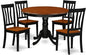 East West Furniture HLAN5-BCH-W 5 Piece Dining Table Set for 4 Includes a Round Kitchen Table with Pedestal and 4 Dining Room Chairs, 42x42 Inch, Black & Cherry