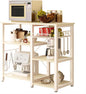 soges Kitchen Bakers Rack with 5 Hooks, Microwave Stand, Coffee Bar Station, Industrial Storage Shelf with Wire Basket, Adjustable Feet, Sturdy Metal Frame for Kitchen, Pantry, Living Room, White Oak