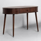 NTC Stream Desk, Modern Wooden Writing Desk with Hidden Drawer, Stylish Vertical Groove Design, Home Office Workstation, Minimalist Study Table, Easy Assembly - Dark Walnut