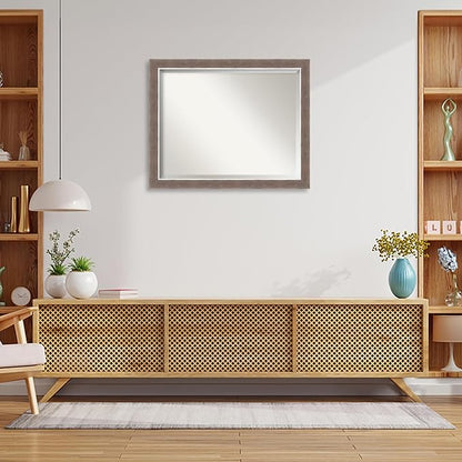 Amanti Art Brown Wall Mirror 26x32 Noble Mocha Rectangle Bathroom Mirror for Wall Decor Living Room, Large Casual Frame, Hangs Horizonally and Vertically, Bathroom Decor, Beveled Edge from WI, USA