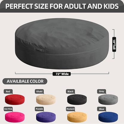 HABUTWAY XX-Large Bean Bag Chair: Giant 7' Memory Foam Furniture Bean Bag Chairs for Adults with Microfiber Cover 7Ft (Grey)