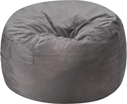 Homguava 5FT Bean Bag Chair Giant BeanBag with Memory Foam Filled, Comfy Bean Bag Chairs for Adults, Adult Bean Bag Chair with Dutch Velvet Cover for Living Room Bedroom-Grey