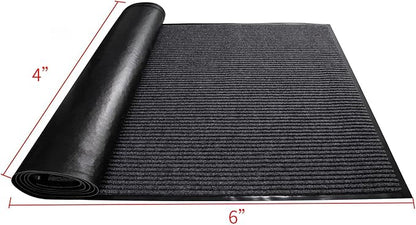 TANYOYO 4' X 6' Commercial Grade Door Floor Mat Brush Step Entrance Mat Vinyl Backed Utility Doormat Heavy Duty Floor Rugs Commercial Outdoor Carpet Indoor Entrance Mat,Grey