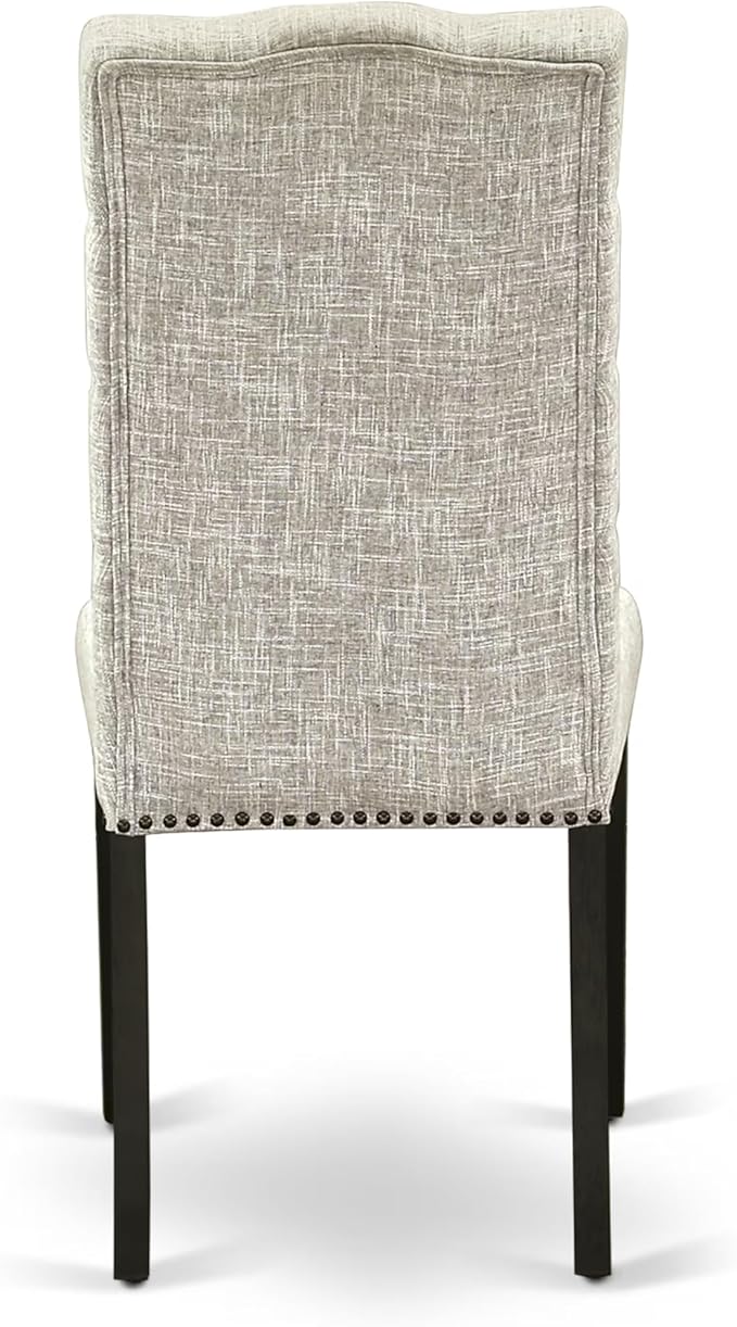 East West Furniture V627EL635-5 5 Piece Dining Table Set for 4 Includes a Rectangle Kitchen Table with V-Legs and 4 Doeskin Linen Fabric Parson Dining Chairs, 40x72 Inch, Multi-Color