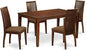 East West Furniture CAIP5-MAH-C 5 Piece Kitchen Table & Chairs Set Includes a Rectangle Dining Table and 4 Linen Fabric Dining Room Chairs, 36x60 Inch, Mahogany