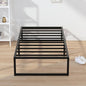 EMODA 14 Inch Narrow Twin Bed Frame 30x75, Heavy Duty Metal Platform No Box Spring Needed, Easy Assembly Noise Free, Black