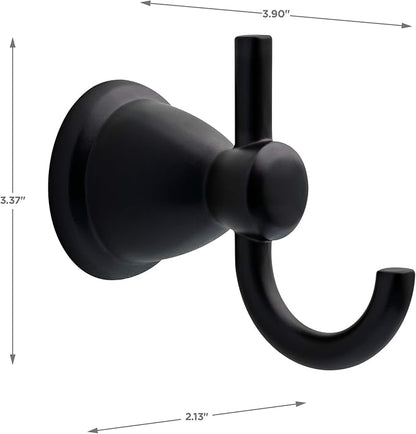 Franklin Brass Kinla 5-Piece Bathroom Set Matte Black 18" and 24" Towel Bar Racks, Toilet Paper Holder, Ring, Hook KIN5PC-MB