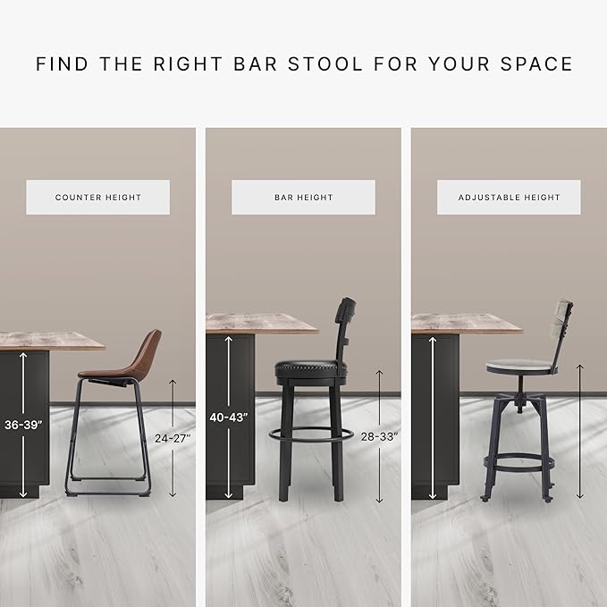 Signature Design by Ashley Valebeck Rustic Farmhouse 24.5” Counter Height Swivel Bar Stool, Brown