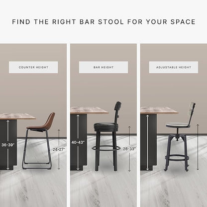 Signature Design by Ashley Valebeck Rustic Farmhouse 24.5” Counter Height Swivel Bar Stool, Brown