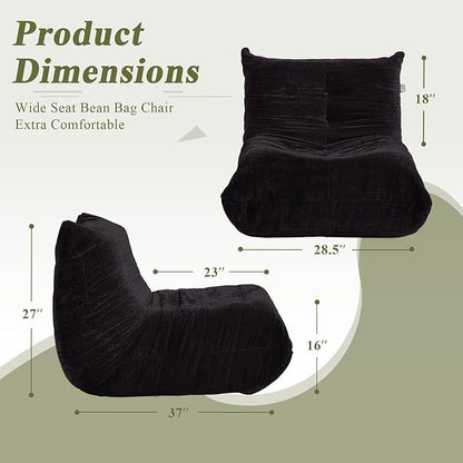 Bean Bag Chair, Fireside Chair Big Bean Bag Sofa for Adults/Teens, Memory Foam Bean Bag Gaming Chairs with Comfy Design & Premium Fabric, Lazy Floor Sofa for Living Room, Bedroom, Dark Gray