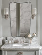 ANDY STAR Brushed Nickel Mirror 24x40 Inch, Silver Irregular Bathroom Mirror, Large Decorative Mirror in Anti-Rust Stainless Steel Metal Frame Deep 1’’, Ideal for Home Decor
